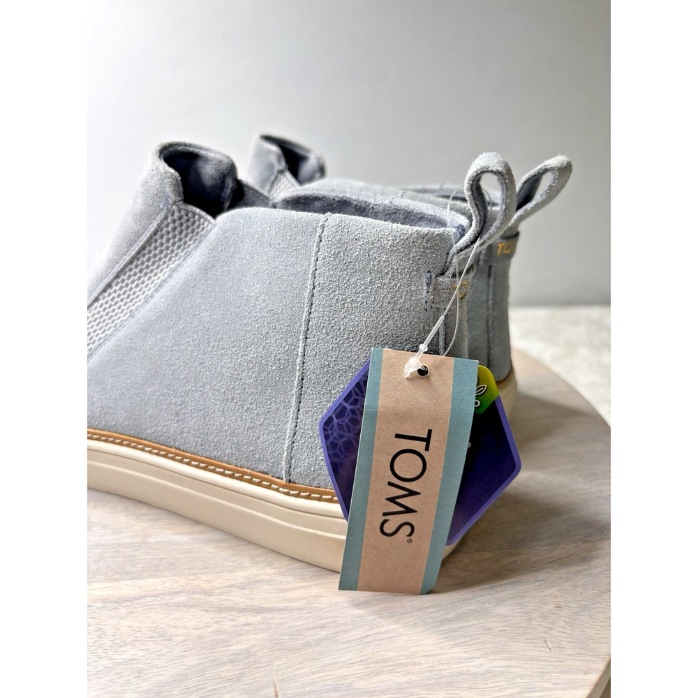 TOMS Gray Suede Slip-On Chelsea Sneakers Ankle Bootie Shoes Women’s Size 11 NWT - Picture 2 of 9